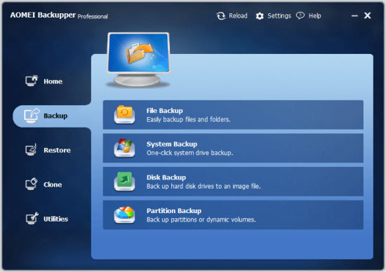 AOMEI Backupper Professional Screenshot