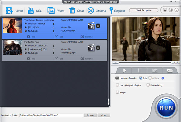 MacX HD Video Converter Pro for Windows Screenshot