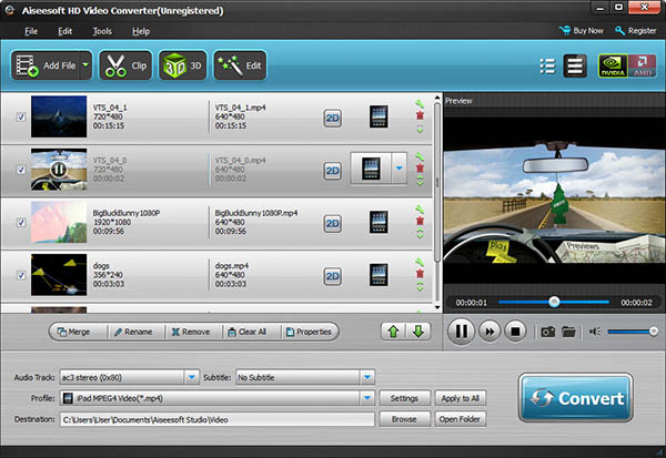 Aiseesoft HD Video Converter Screenshot