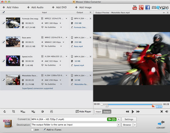 Movavi Video Converter for Mac Screenshot
