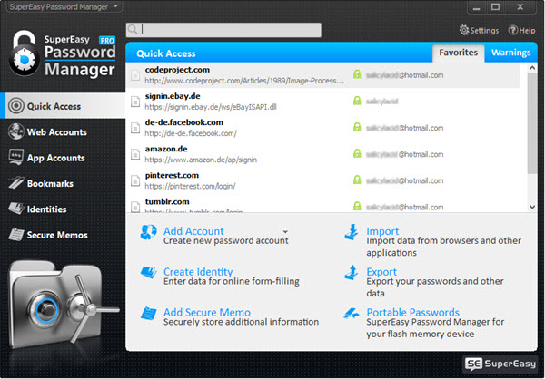 SuperEasy Password Manager Pro Screenshot