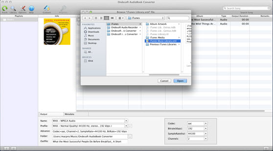 Ondesoft AudioBook Converter For Mac Screenshot