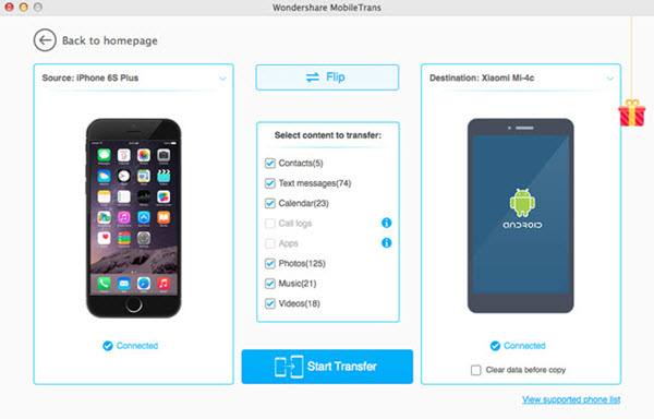 Wondershare MobileTrans for Mac Screenshot