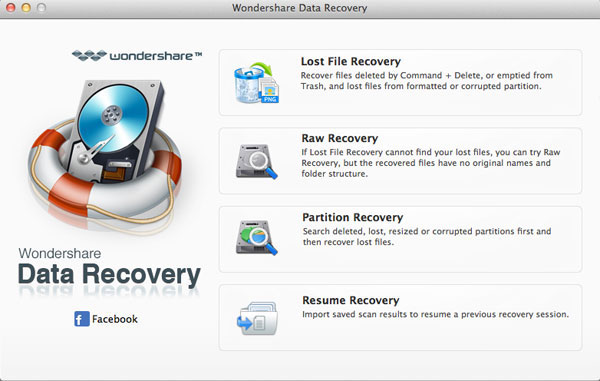 Wondershare Data Recovery for Mac Screenshot
